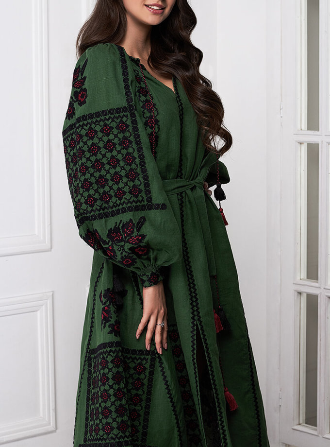 Сукня-вишиванка Зелений шик FOBERINI (FOBERI_01108)