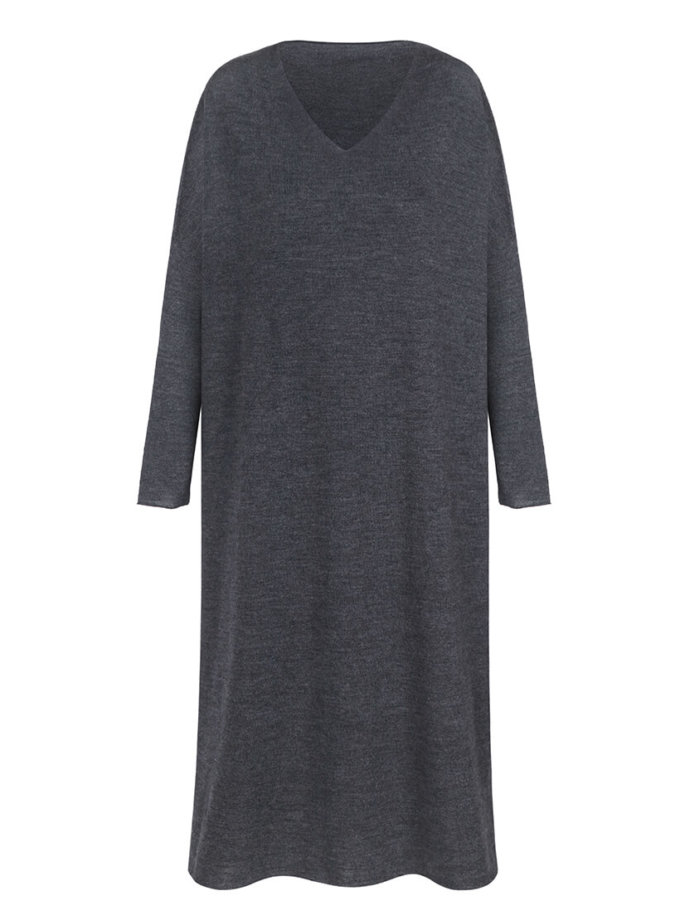 В'язана сукня-туніка з вовни мериноса MISS SECRET (MISS_DR-Wool-001-gray) - фото 7