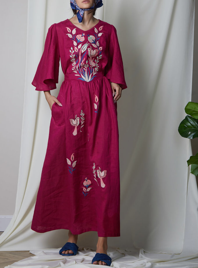 Сукня Квезаль з льону з вишивкою FOBERINI (FOBERI_SS20013)