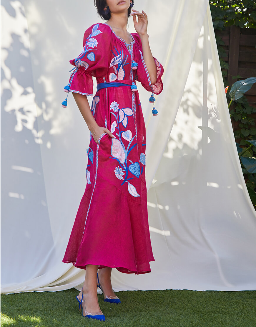 SS20023 (3) Сукня Едем з льону круїз FOBERINI (FOBERI_SS20023) - фото 2