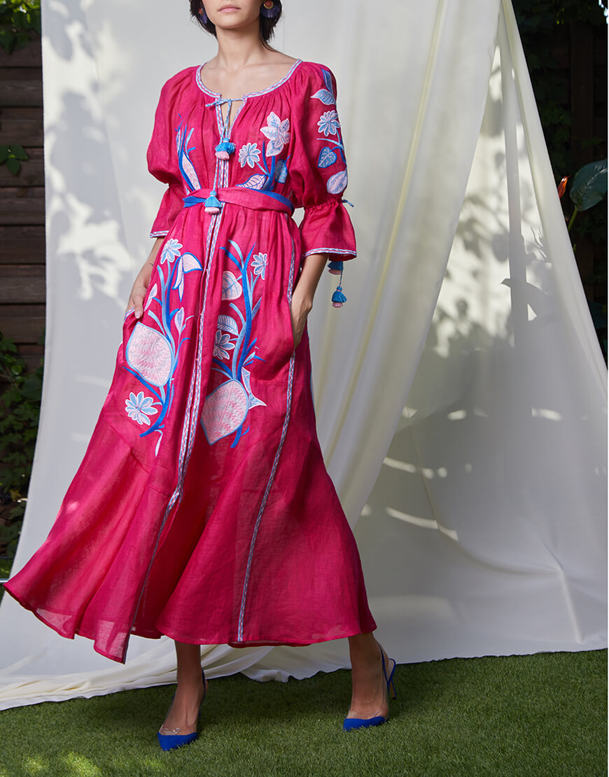 SS20023 (4) Сукня Едем з льону круїз FOBERINI (FOBERI_SS20023) - фото 4