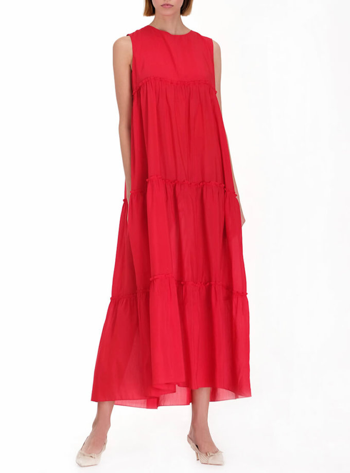 Ярусна сукня з бавовни MISS SECRET (MISS_DR-010-red)