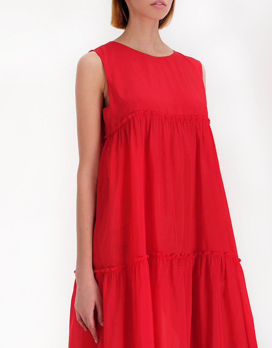 MISS_DR-010-red (3) Ярусна сукня з бавовни MISS SECRET (MISS_DR-010-red) - фото 4