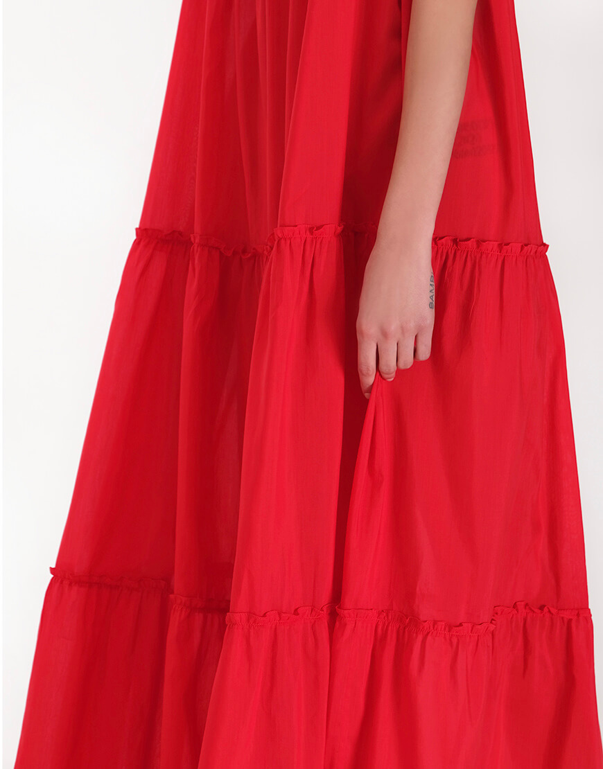 MISS_DR-010-red (4) Ярусна сукня з бавовни MISS SECRET (MISS_DR-010-red) - фото 5