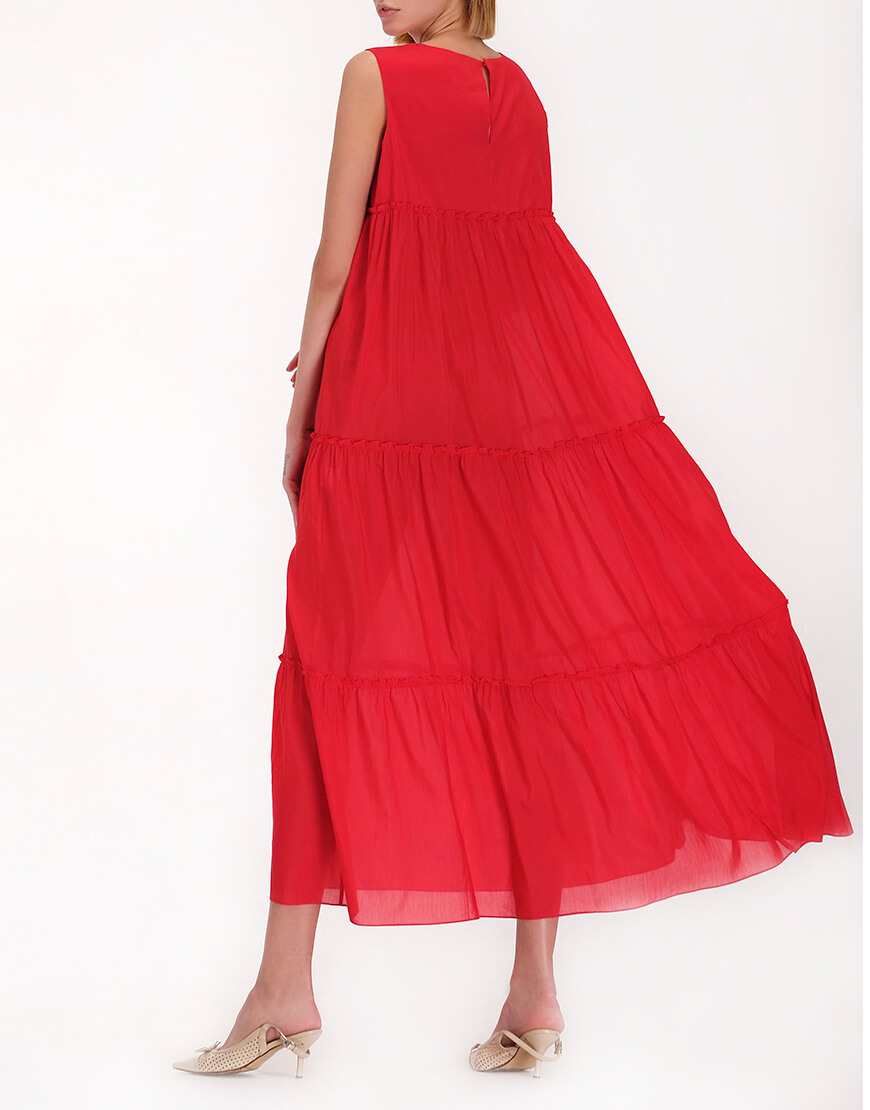 MISS_DR-010-red (5) Ярусна сукня з бавовни MISS SECRET (MISS_DR-010-red) - фото 3