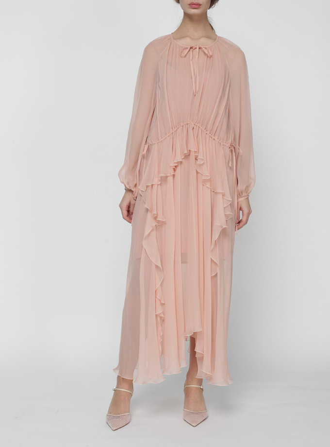 Шовкова сукня Liliya на кулісці MISS SECRET (MISS_DR-020-nude) - фото 13