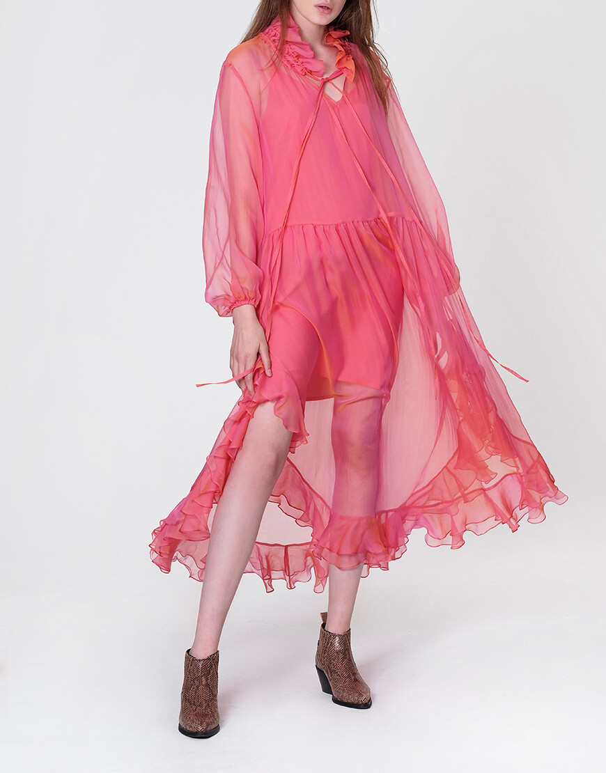 MISS_DR-021-pink (1) Шовкова сукня Orquidea з воланами MISS SECRET (MISS_DR-021-pink)