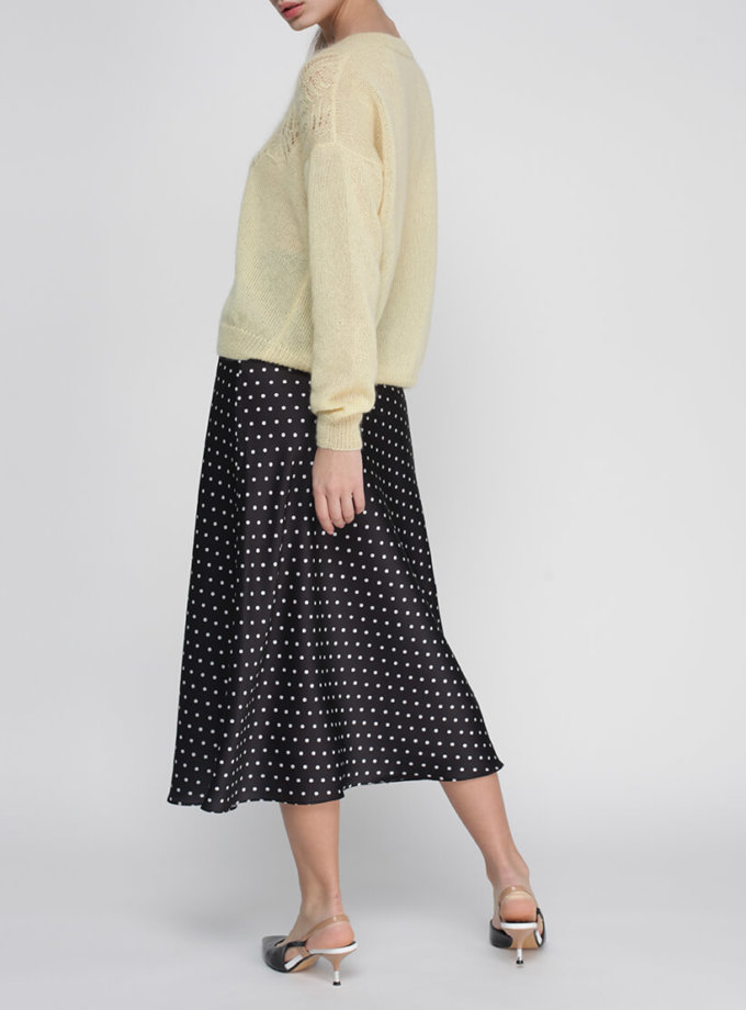 Спідниця міді в горошок MISS SECRET (MISS_SK-007-black)