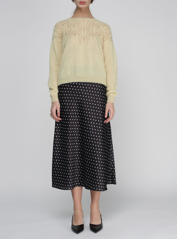 Спідниця міді в горошок MISS SECRET (MISS_SK-007-black)