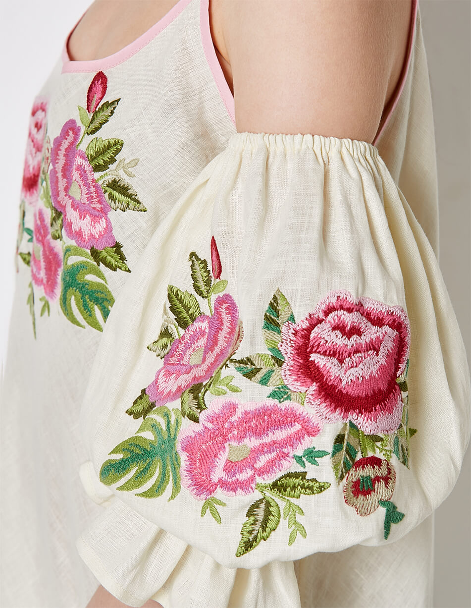 226 Лляна сукня з відкритими плечима ФЛОРА FOBERINI (FOBERI_SS20052) - фото 7