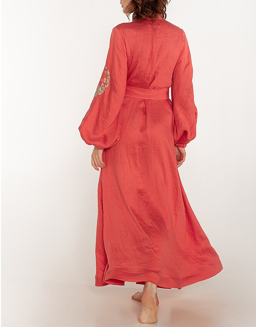 WNDR_ss20_dlk_03 (2) Сукня на запах із льону WONDER (WNDR_ss20_dlk_03) - фото 2