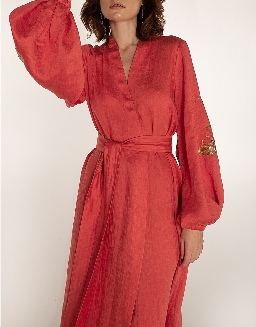 WNDR_ss20_dlk_03 (3) Сукня на запах із льону WONDER (WNDR_ss20_dlk_03) - фото 3