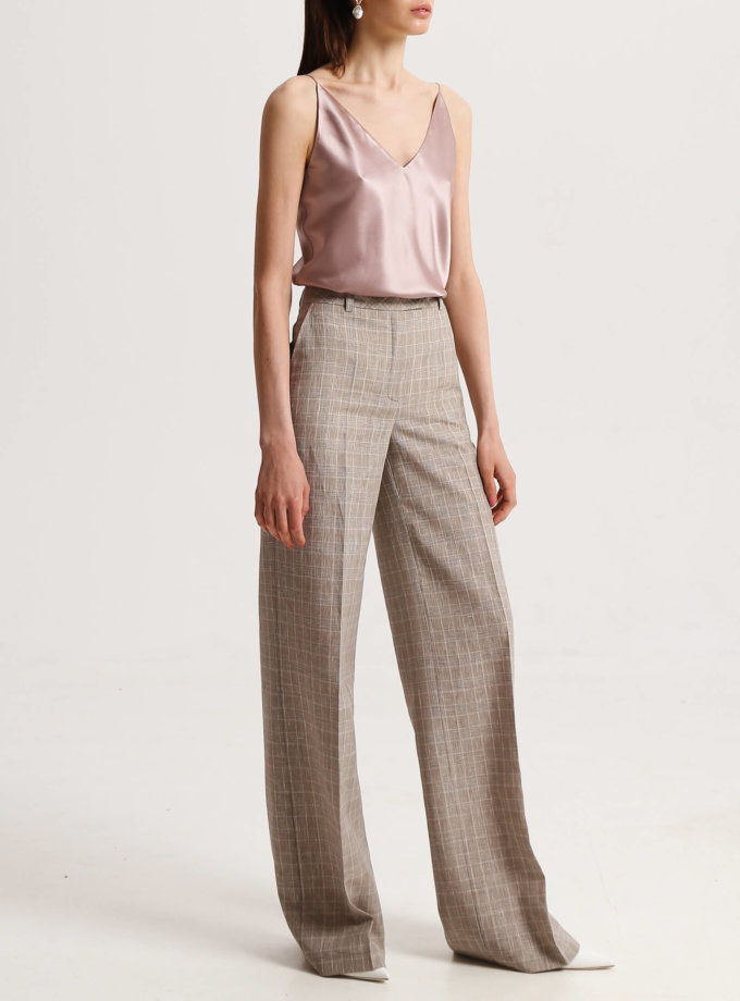 Лляні брюки в клітинку SHAKO (SHKO_19039005) - фото 6