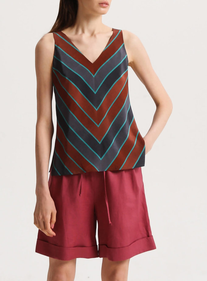 Шовкова блуза з V-вирізом SHAKO (SHKO_20014001)