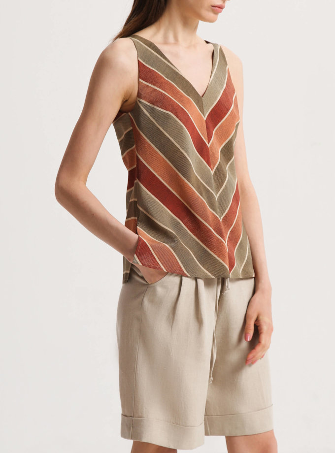 Шовкова блуза з V-вирізом SHAKO (SHKO_20014002)