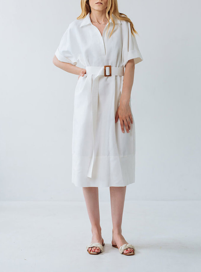 Сукня з льону прямого крою FIORE BIANCO (FBSL_SS20_01) - фото 7
