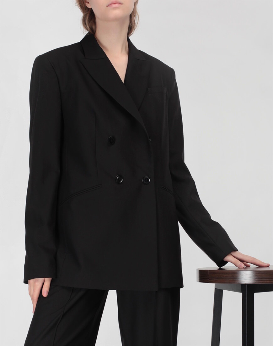 20 Жакет з подовженим плечем з тонкої вовни MISS SECRET (MISS_JA-010-black)