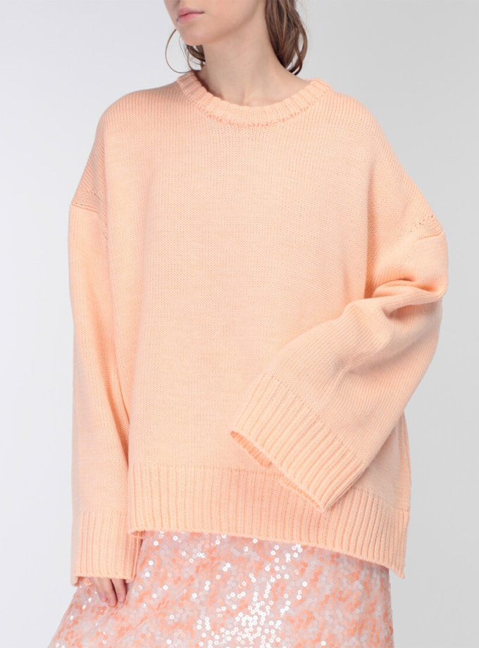 Об'ємний светр з вовни MISS SECRET (MISS_PU-015-orange)