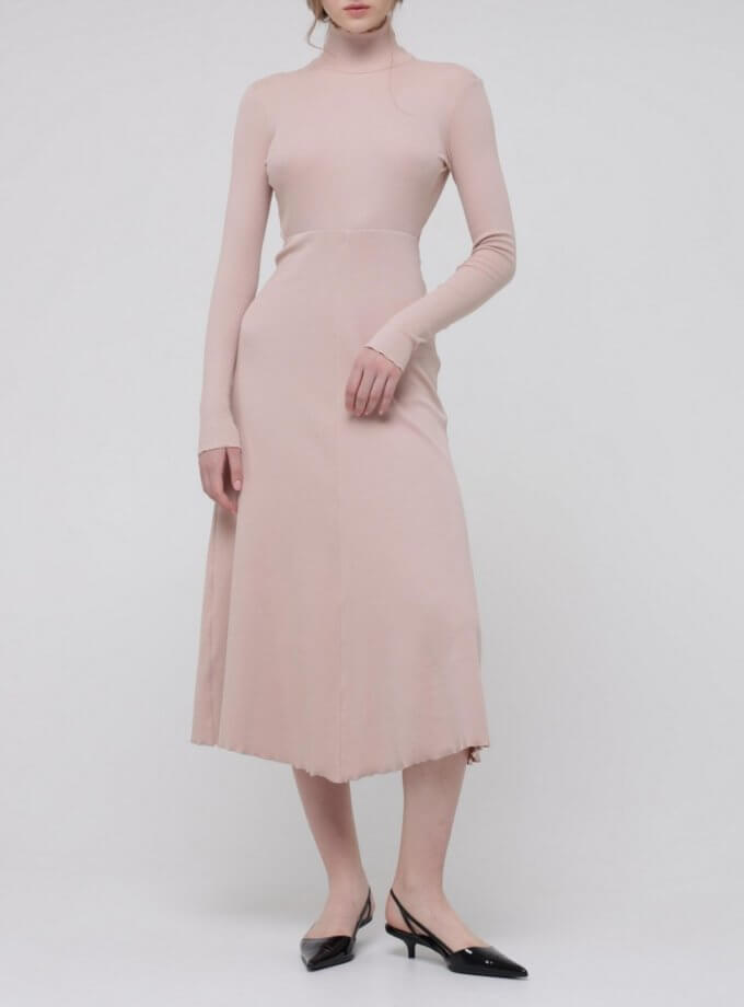 Бавовняна сукня з відкритою спиною MISS SECRET (MISS_DR-033-beige)