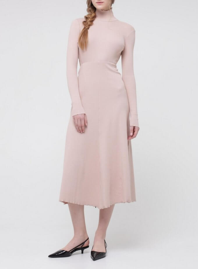 Бавовняна сукня з відкритою спиною MISS SECRET (MISS_DR-033-beige)