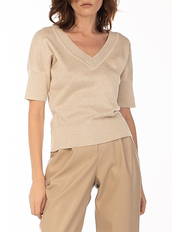 Трикотажний топ з люрексом Beige WONDER (WNDR_fw2021_tbez_05) - фото 15