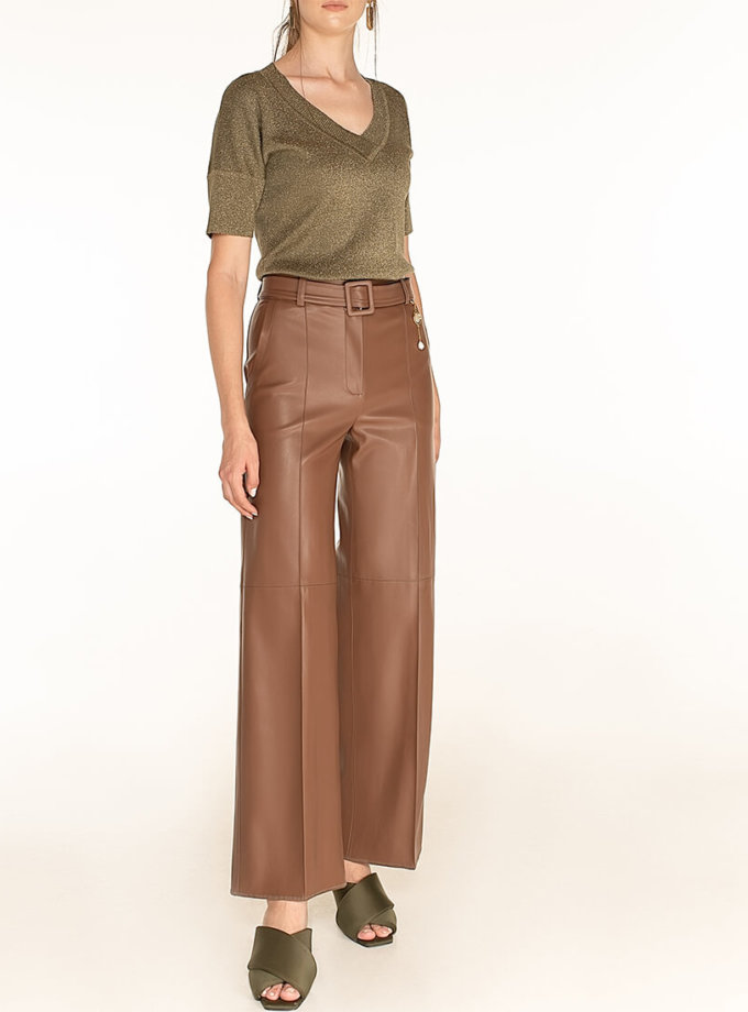 Широкі штани з еко-шкіри Brown WONDER (WNDR_fw2021_wtbr_08) - фото 11