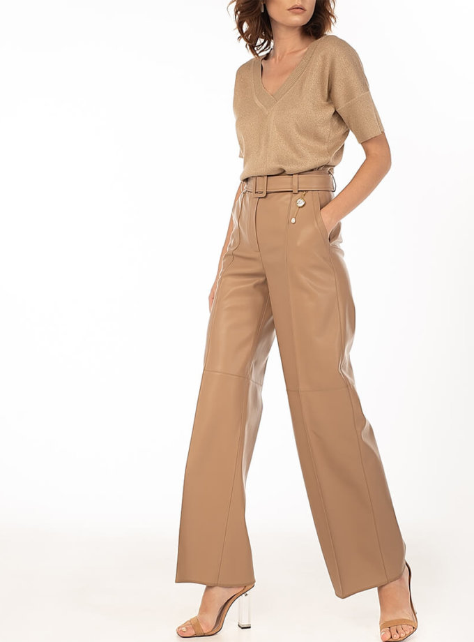 Широкі штани з еко-шкіри Caramel WONDER (WNDR_fw2021_wtcar_08) - фото 9