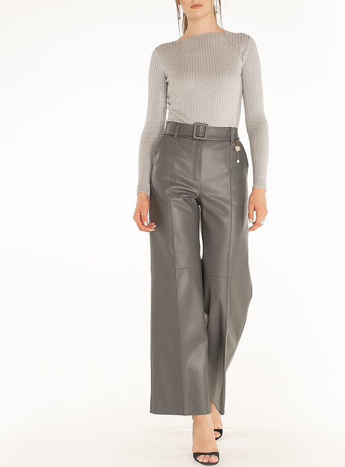Широкі штани з еко-шкіри Gray WONDER (WNDR_fw2021_wtgr_08) - фото 15