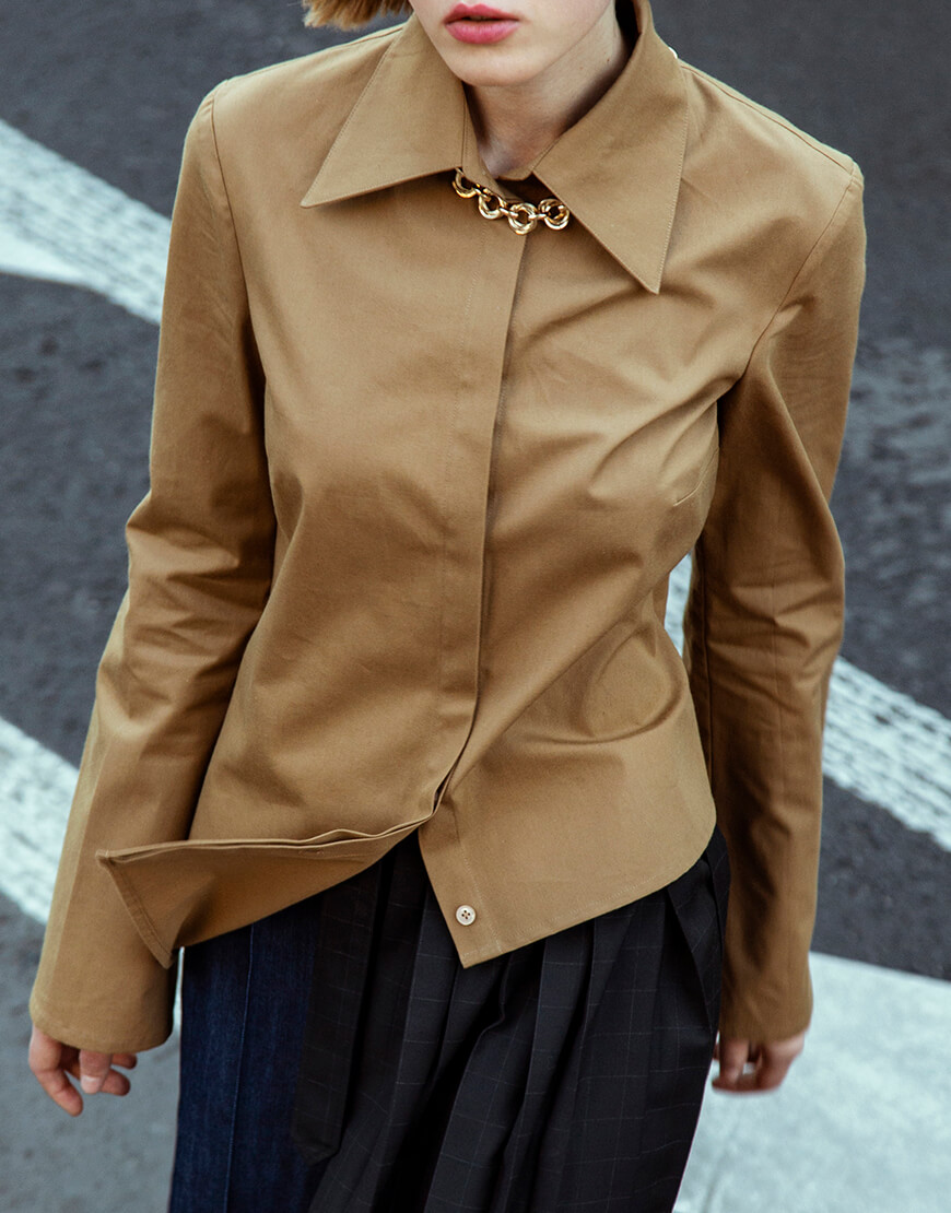 IRRO_IR_FW20_SA_016 (2) Асиметрична сорочка з бавовни IRARO (IRRO_IR_FW20_SA_016) - фото 3