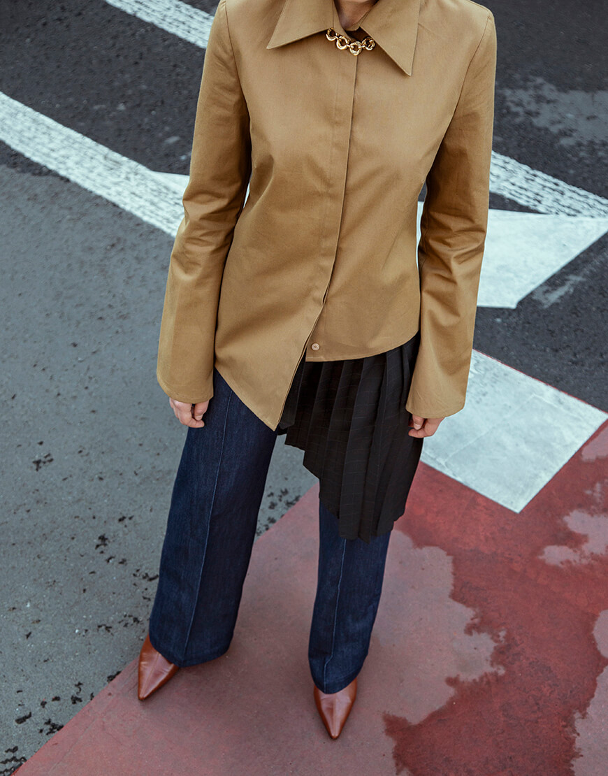 IRRO_IR_FW20_SA_016 (3) Асиметрична сорочка з бавовни IRARO (IRRO_IR_FW20_SA_016) - фото 4