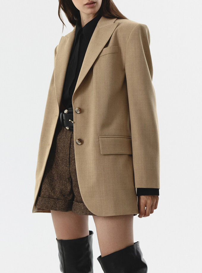 Однобортний жакет із вовни SHAKO (SHKO_19049004)