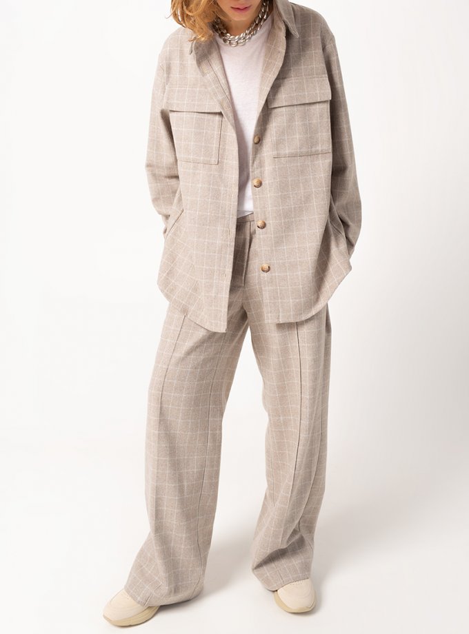 Костюм у клітинку зі штанами-кльош BALCONY GARMENT (BLCN752-BLCN751) - фото 21