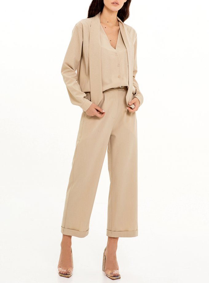 Прямі брюки в смужку XM BY MALINOVSKAYA (XM_Nat_24)