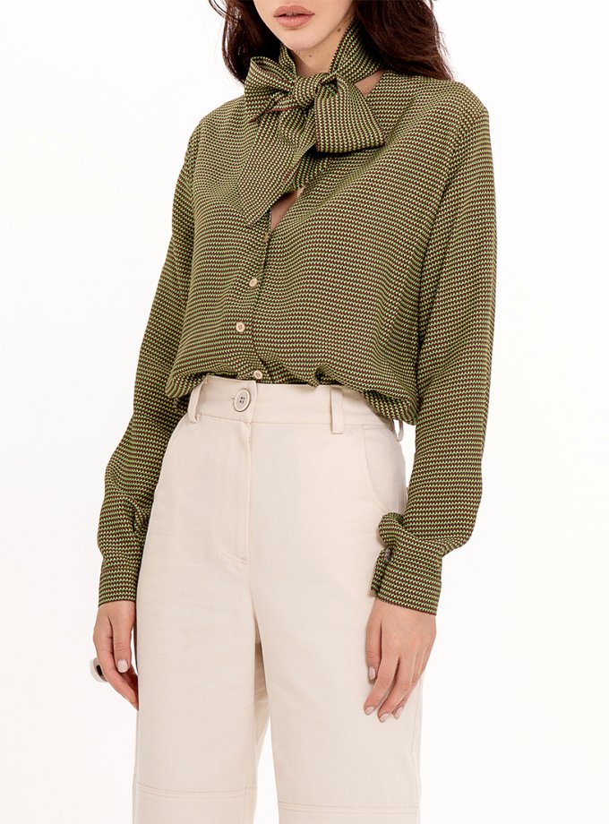 Блуза з декоративним шарфом XM BY MALINOVSKAYA (XM_Nat_3)