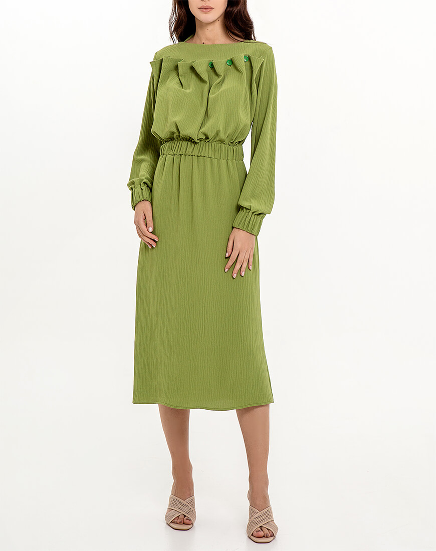 151 Сукня міді з резинкою на талії XM BY MALINOVSKAYA (XM_Nat_27)