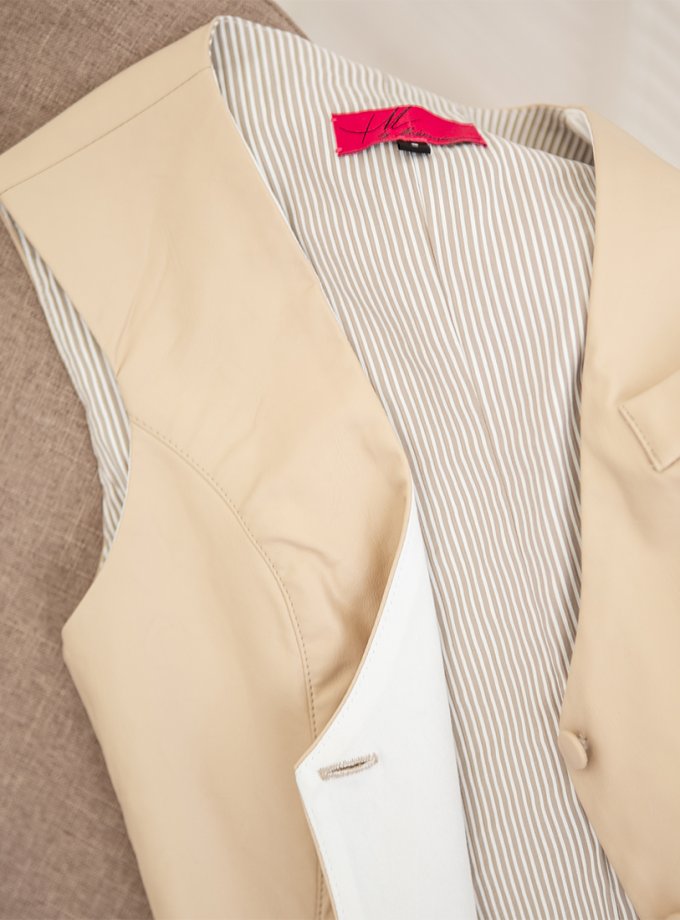 Приталений жилет з еко-шкіри XM BY MALINOVSKAYA (XM_Nat_5)