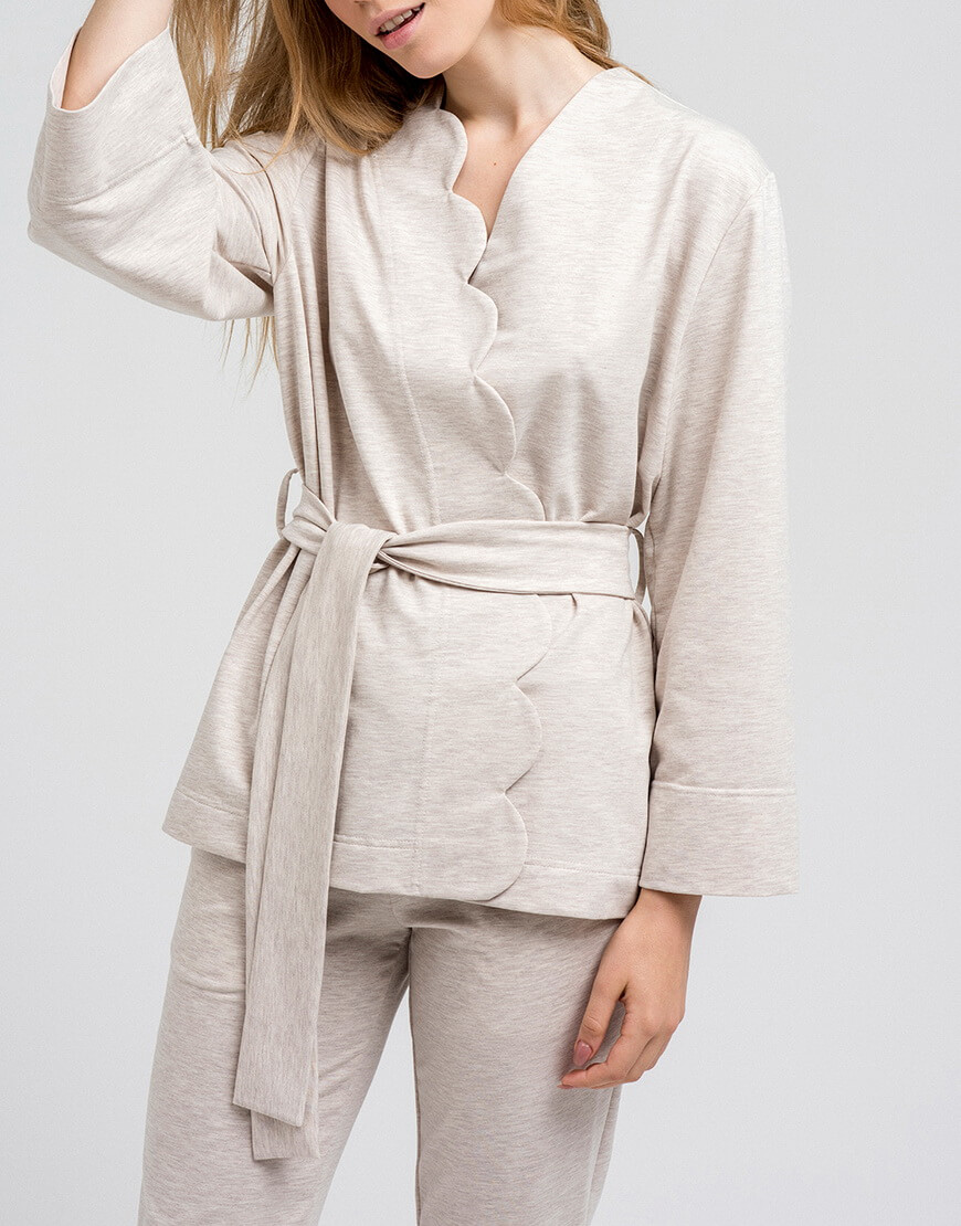 381-3 Бавовняний костюм з поясом BALCONY GARMENT (BLCGR_BBLCN381) - фото 3