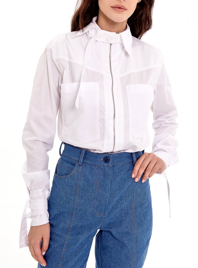 Бавовняна сорочка зі знімним коміром XM BY MALINOVSKAYA (XM-Nat_11)