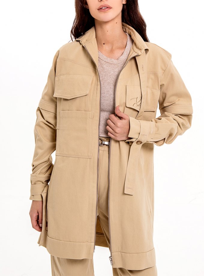 Бавовняна сорочка-сукня зі знімними рукавами XM BY MALINOVSKAYA (XM_Nat_15)