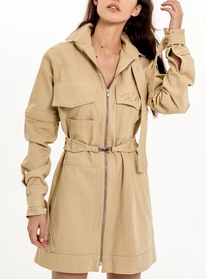 Бавовняна сорочка-сукня зі знімними рукавами XM BY MALINOVSKAYA (XM_Nat_15)