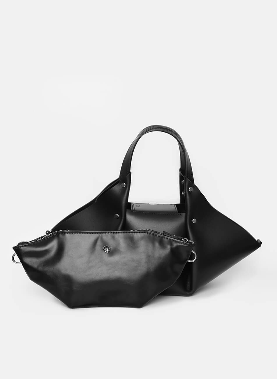 Hoshi-shopper-002 (2) Шопер Hoshi Black з натуральної шкіри VIS (VIS_Hoshi-shopper-002) - фото 3