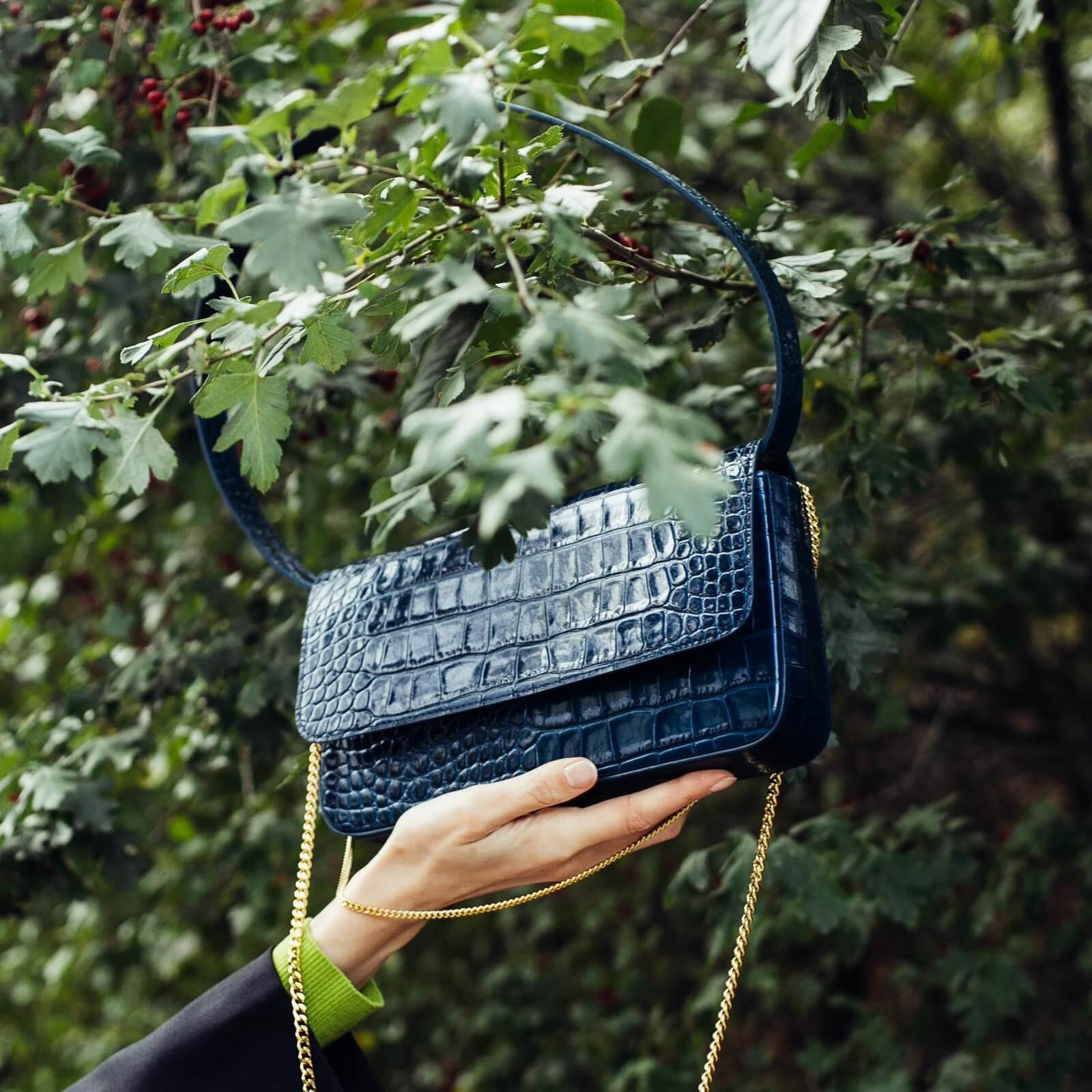 синий-5 Шкіряна сумка з тисненням irAro x Vikele Studio IRARO (IRRO_IR_SS20_LB_croco-blue) - фото 4