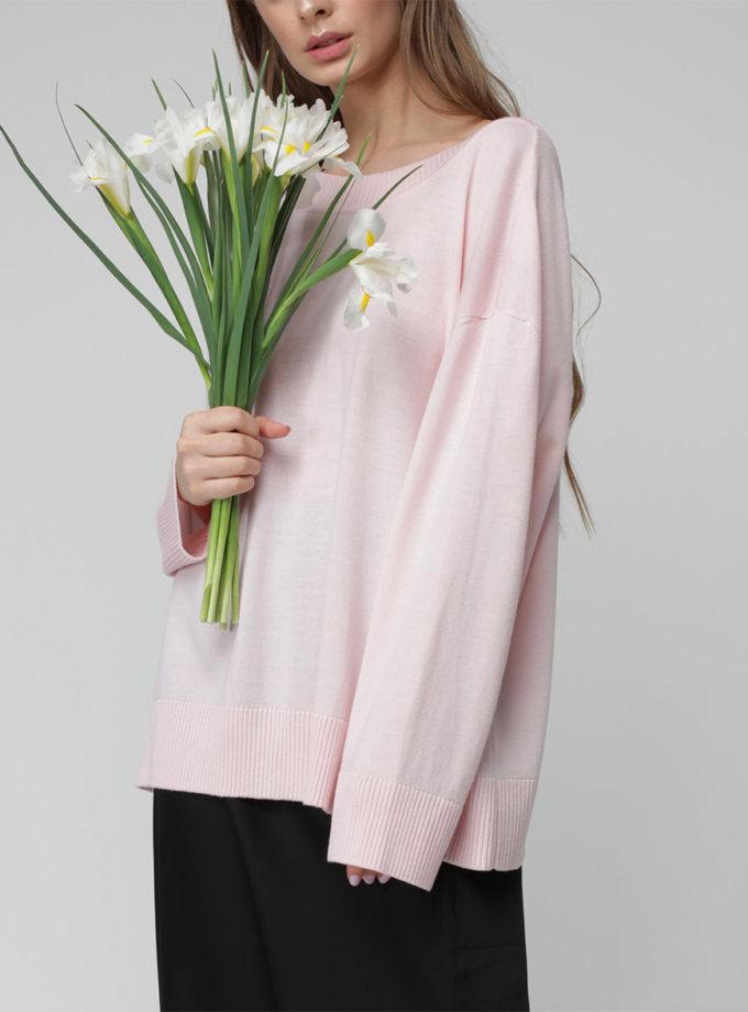 Джемпер oversize з V-вирізом MISS SECRET (MISS_PU-021-pink)
