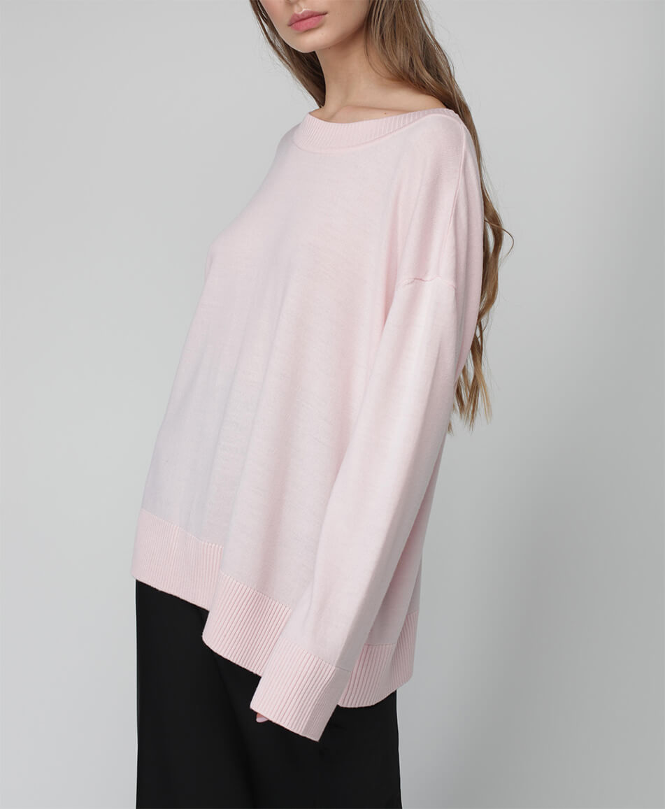 116 Джемпер oversize з V-вирізом MISS SECRET (MISS_PU-021-pink) - фото 4