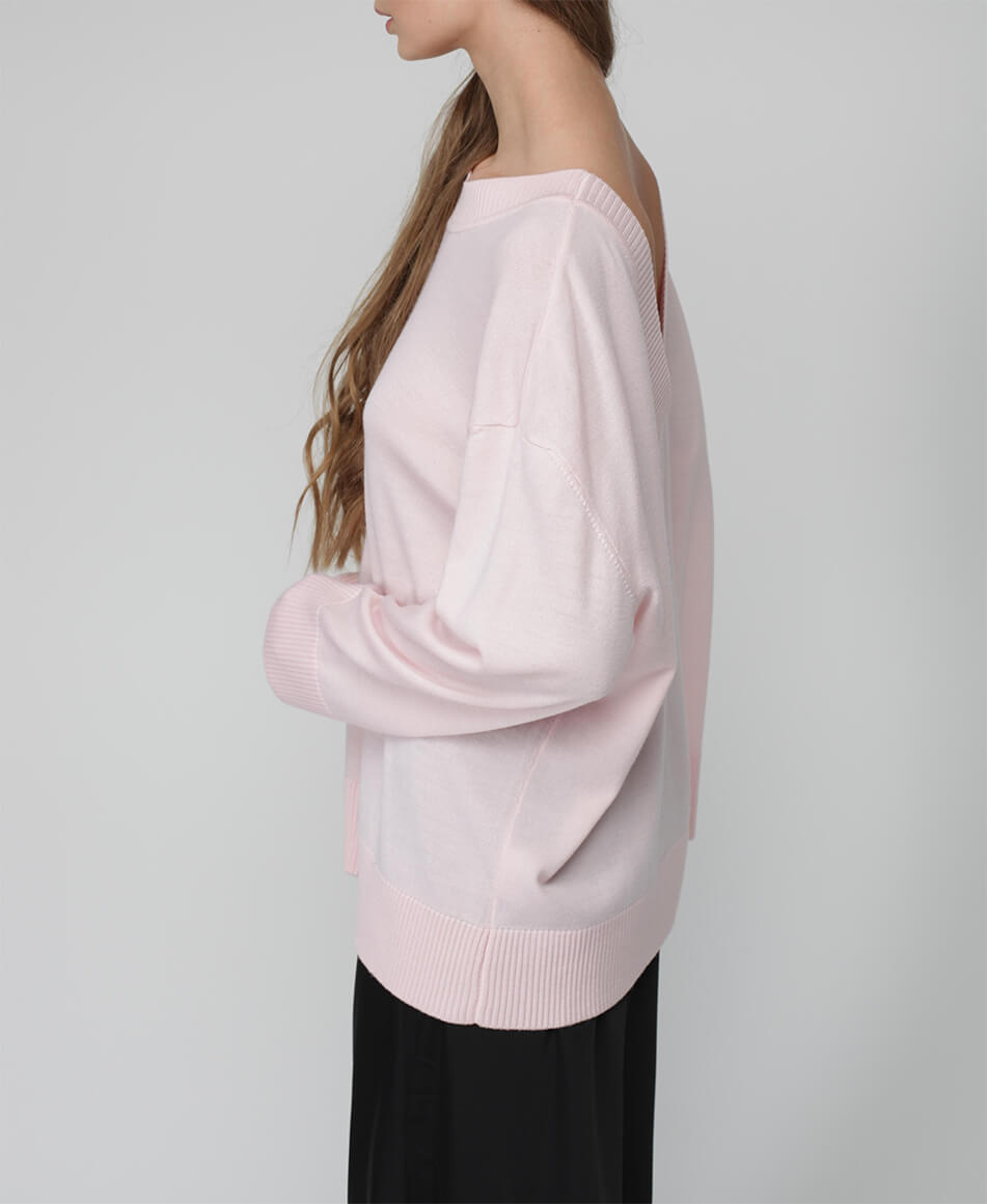 117 Джемпер oversize з V-вирізом MISS SECRET (MISS_PU-021-pink) - фото 3