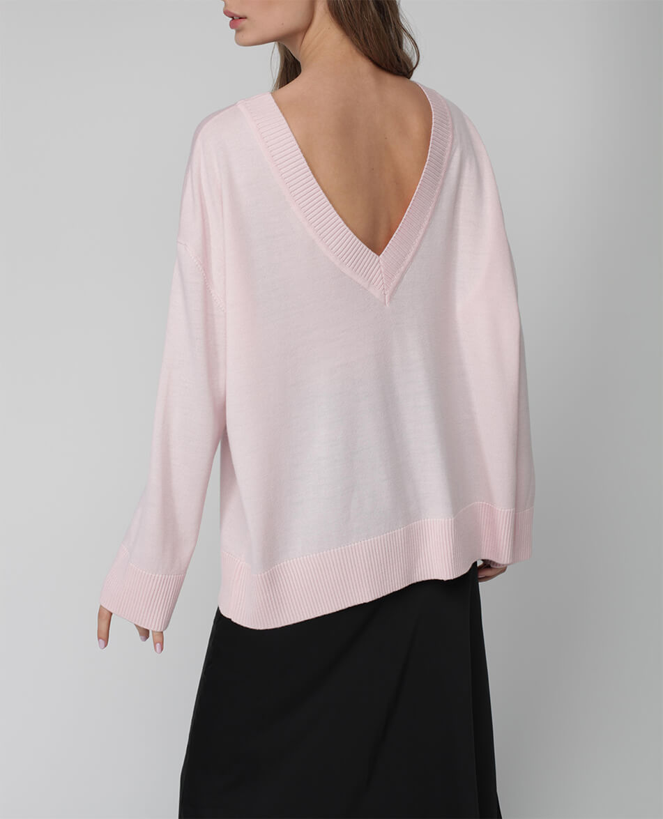 118 Джемпер oversize з V-вирізом MISS SECRET (MISS_PU-021-pink) - фото 2