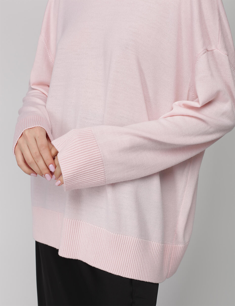 119 Джемпер oversize з V-вирізом MISS SECRET (MISS_PU-021-pink) - фото 5