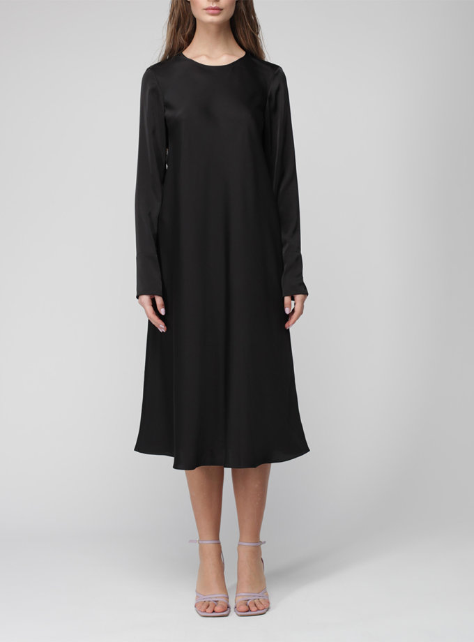 Шовкова сукня міді MISS SECRET (MISS_DR-035-black)