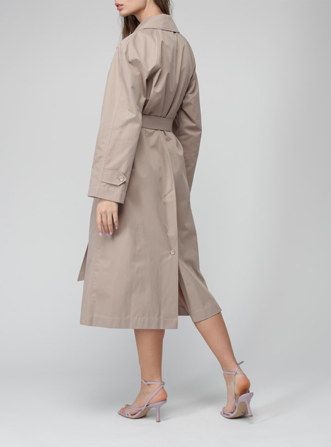 Двобортний тренч із бавовни MISS SECRET (MISS_JA-015-stone)