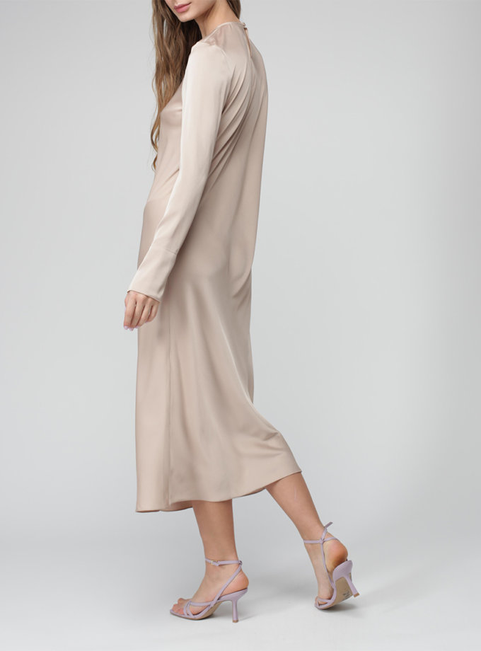 Сукня міді пудрова MISS SECRET (MISS_DR-035-beige)
